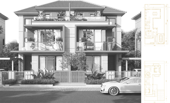 Hình ảnh biệt thự song lập dự án Swanbay