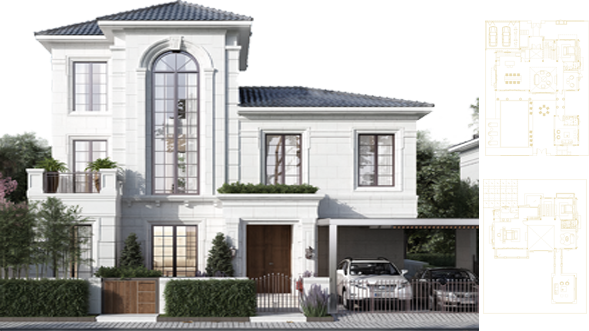 Hình ảnh biệt thự đơn lập châu âu dự án Swanbay